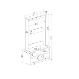 Flurgarderobe Amelia Eiche Antik Dekor - Weiß