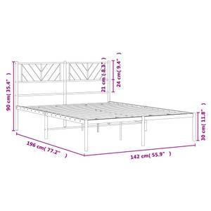 Bettgestell 3029910-2 Schwarz - 142 x 196 cm