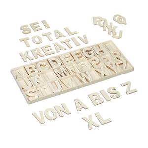 XL Holzbuchstaben Set 104 tlg. Beige - Holzwerkstoff - 41 x 2 x 18 cm
