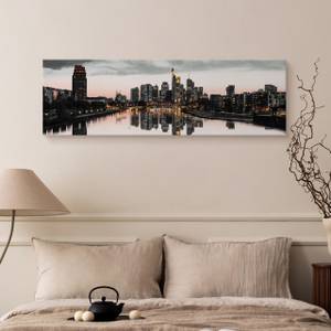 Panoramabild New York Stadtarchitektur Beige - Schwarz - Grau - Weiß - Textil - 145 x 45 x 45 cm