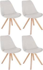 Chaise de salle à manger Sofia Lot de 4 Blanc crème