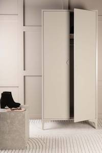 Kleiderschrank Piring 2 Beige - Metall - 85 x 183 x 45 cm