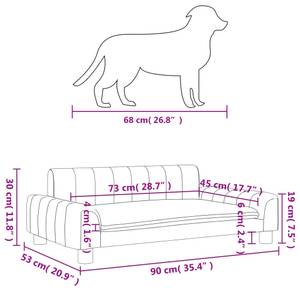 Hundebett 3015969 Cremeweiß - 90 x 53 cm