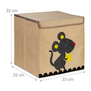 Boîte de rangement pour enfants Anthracite - Beige - Jaune