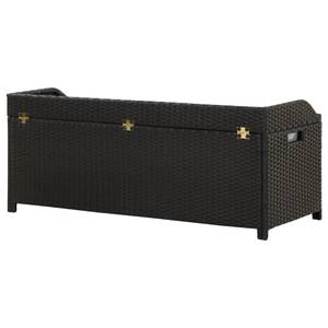 Aufbewahrungsbank Schwarz - Metall - Polyrattan - 50 x 50 x 120 cm