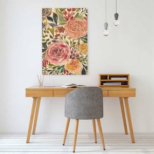 Tableau roses merveilleuses 30 x 45 cm - Fibres naturelles