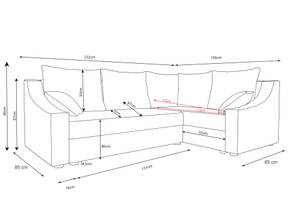 Ecksofa ONTARI-PLUS Beige - Braun - Ecke davorstehend rechts