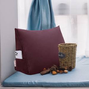 Großes ergonomisches Keilkissen Samt Bordeaux - 45 x 35 cm