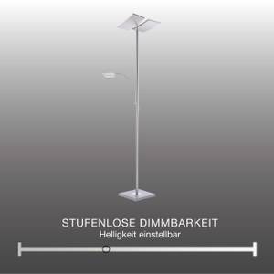 LED Deckenfluter RUBEN Silber - Metall - 62 x 196 x 62 cm