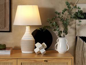 Lampe de table TORMES Beige - Blanc - Porcelaine - 33 x 56 x 33 cm