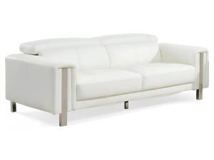 Canapé MAROUA Blanc - Cuir synthétique - 100 x 87 x 202 cm