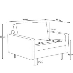 Sessel INVIA Grau - Breite: 116 cm