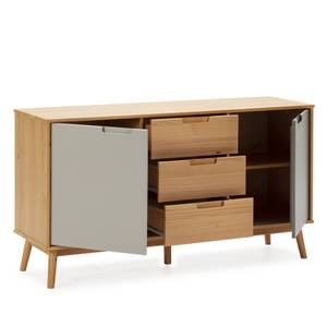 Buffet Bruce 3 tiroirs et 2 portes Marron - Bois massif - 140 x 76 x 40 cm