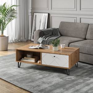 Couchtisch Nizza 40256 Eiche Sand Dekor - Weiß - 110 x 37 x 60 cm