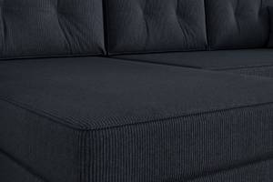 Ecksofa HERMES-L Anthrazit - Schwarz