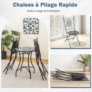 Chaises de jardin NP11250-2 Noir - Métal - 42 x 94 x 55 cm