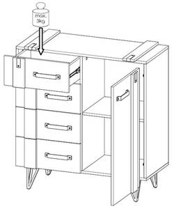 Kommode MILENIUM Braun - Holzwerkstoff - 90 x 97 x 41 cm