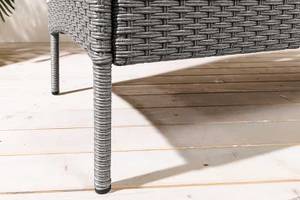 Gartenbank PORTOFINO Grau - Metall - Kunststoff - Polyrattan - Textil - 138 x 86 x 58 cm