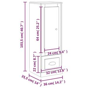 Highboard DE9638 Raucheiche Dekor