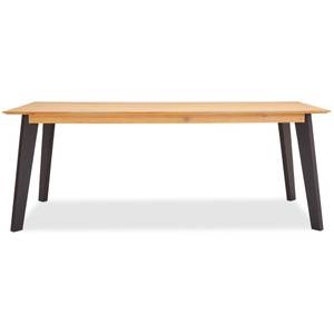Table Sentosa Naturel/Gris 90x180 cm Marron - Gris - Bois massif - Bois/Imitation - 180 x 75 x 90 cm