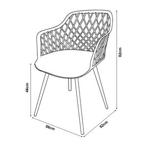 Esszimmerstuhl Kangasniemi 2er set Weiß - Kunststoff - 56 x 82 x 52 cm