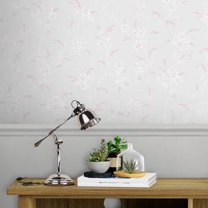 Vliestapete Eva Floral Grau - Papier - Kunststoff - Textil - 52 x 52 x 1000 cm