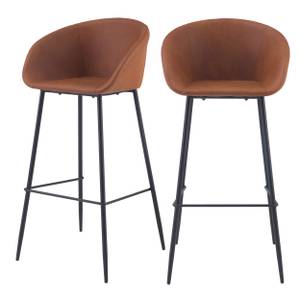 Tabouret de bar Kalba (Lot de 2) Marron foncé