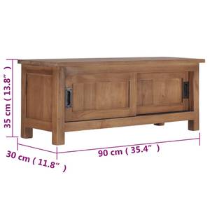 TV-Möbel 286275 Braun - Massivholz - Holzart/Dekor - 30 x 35 x 90 cm