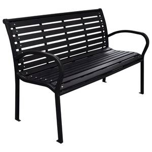 Banc de jardin 3017597 Noir - Bois manufacturé - Matière plastique - 116 x 81 x 59 cm