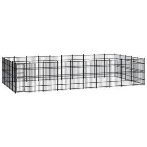 Outdoor Hundezwinger 3097994 Schwarz - Metall - 480 x 200 x 960 cm