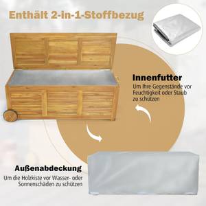 Gartenbox auf Rollen Braun - Massivholz - 50 x 45 x 127 cm