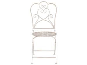 Chaise de jardin TRIESTE Beige - Blanc - Métal - 44 x 92 x 48 cm