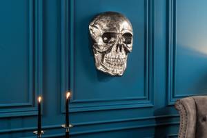 Wandskulptur SKULL XXL Silber