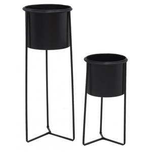 Cache-pots en métal noir (Lot de 2) Métal - 26 x 70 x 26 cm