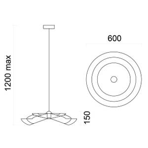 Pendelleuchte Kami Rot - Durchmesser Lampenschirm: 60 cm