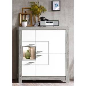 Highboard Grita 4 LED Weiß - Holzwerkstoff - 118 x 140 x 42 cm