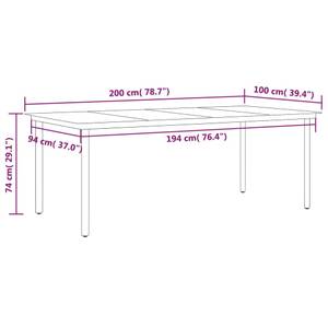 Garten-Essgruppe (7-teilig) 3013429-3 Grau - Metall - 100 x 74 x 200 cm