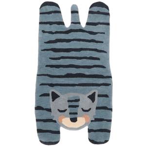 Kinderteppich BLUE TIGGER Blau - Naturfaser - Textil - 65 x 2 x 125 cm