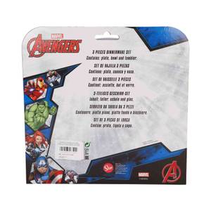 Kindergeschirr Avengers 3er Set Blau - Kunststoff - 1 x 1 x 1 cm