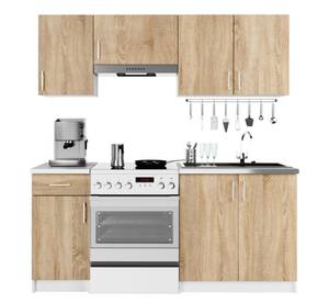 Meuble de Cuisine haut LIMA 30 1T Marron - Blanc - Bois manufacturé - 30 x 72 x 31 cm