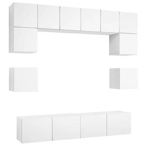 TV-Schrank 8er Set D572 Weiß - Tiefe: 80 cm