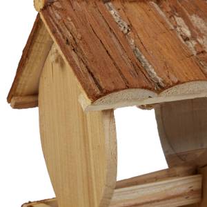 Vogelfutterhaus mit Rindendach Braun - Holzwerkstoff - Kunststoff - 16 x 20 x 13 cm