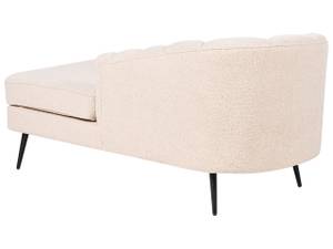 Chaiselongue ALLIER Beige - Schwarz - Creme - Armlehne davorstehend rechts - Ecke davorstehend links