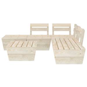 Salon de jardin en palette modulable Beige - Bois massif - Bois/Imitation - 60 x 30 x 60 cm