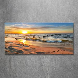 Glasbild Sonne Meer Strand Landschaft 120 x 60 cm