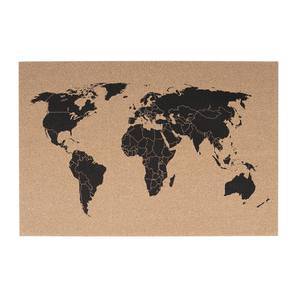 Tableau d'affichage World Map Noir - Bois massif - 40 x 40 x 60 cm