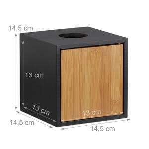 2 x Kosmetiktücherbox schwarz Schwarz - Braun - Bambus - 15 x 15 x 15 cm