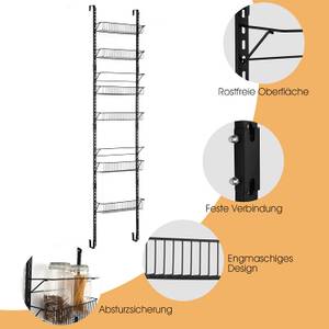 Hängeorganizer Hängeaufbewahrung Schwarz - Metall - 13 x 197 x 43 cm