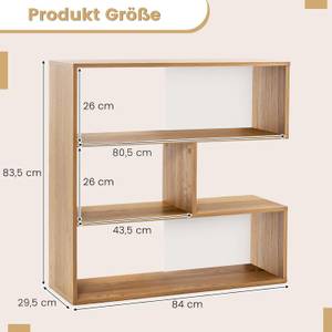 Bücherregal ON32835-3 Braun - Holzwerkstoff - 30 x 84 x 84 cm