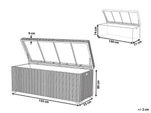 Truhe MODENA Schwarz - Braun - Dunkelbraun - 155 x 80 x 75 cm